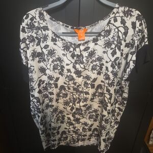 Joe Fresh Black and White Floral Women's Top